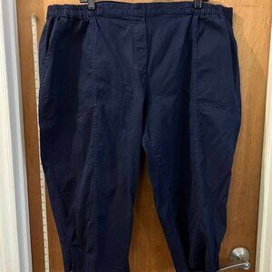 Size 3X - Cathy Daniels - Navy Pull-On Capri Pants - W42"/L20"